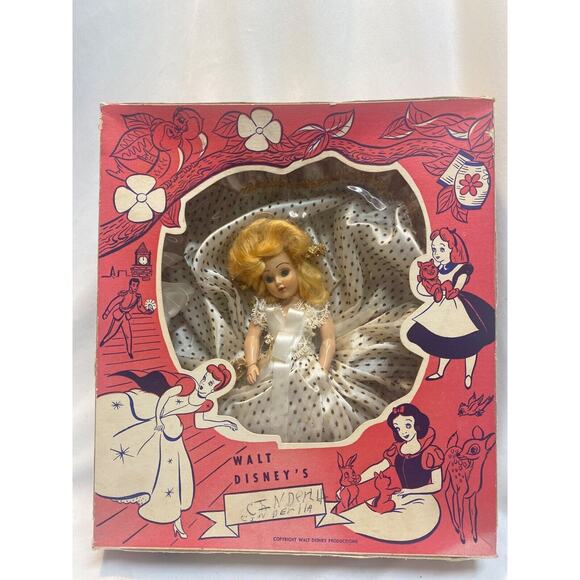 WALT DISNEY 1950’s SLEEPY EYE CINDERELLA DOLL DUCHESS DOLL CORP - Picture 1 of 6